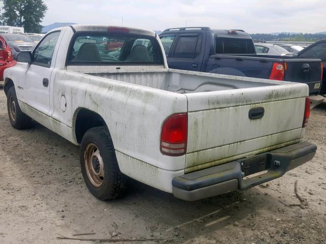 1B7FL26X5YS604225 - 2000 DODGE DAKOTA WHITE photo 3