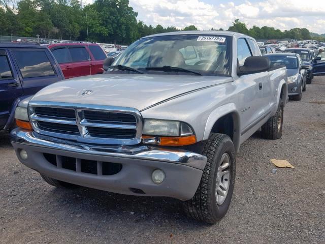 1B7GG42N72S675443 - 2002 DODGE DAKOTA SLT SILVER photo 2