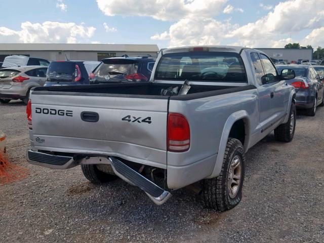 1B7GG42N72S675443 - 2002 DODGE DAKOTA SLT SILVER photo 4