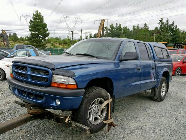 1B7HG38NX2S657539 - 2002 DODGE DAKOTA QUA BLUE photo 2