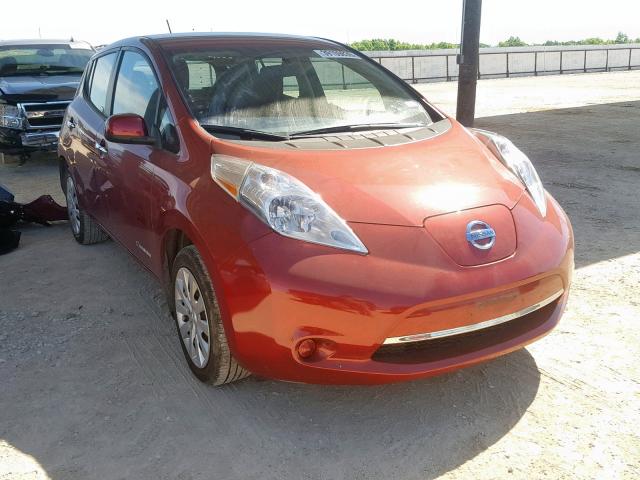 1N4AZ0CP2FC307363 - 2015 NISSAN LEAF S RED photo 1