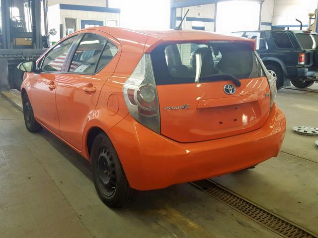 JTDKDTB39C1018257 - 2012 TOYOTA PRIUS C ORANGE photo 3