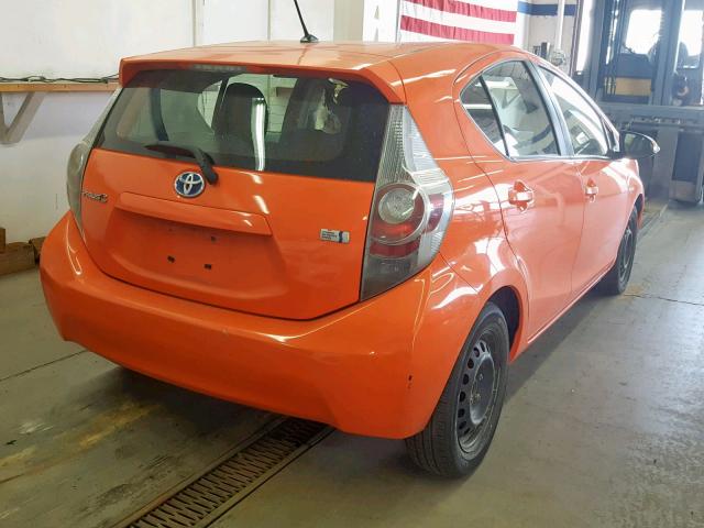 JTDKDTB39C1018257 - 2012 TOYOTA PRIUS C ORANGE photo 4