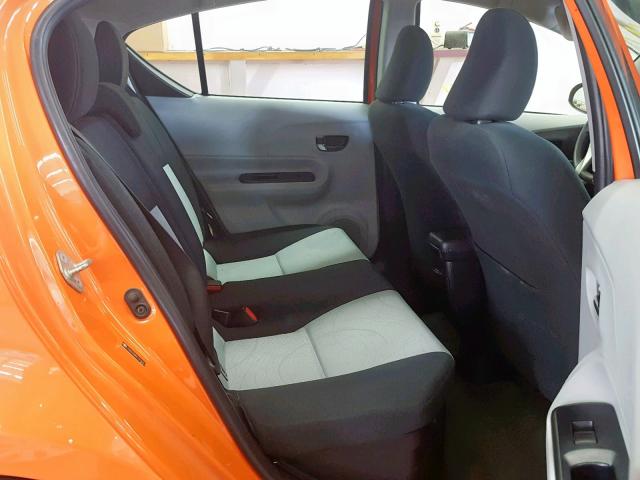 JTDKDTB39C1018257 - 2012 TOYOTA PRIUS C ORANGE photo 6