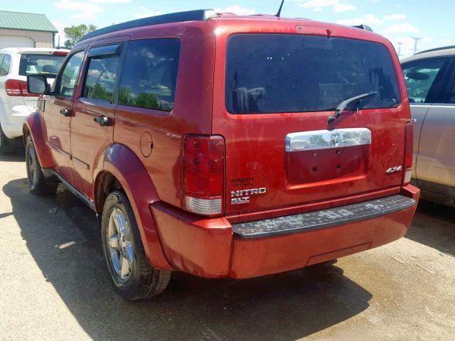 1D8GU58K77W678369 - 2007 DODGE NITRO SLT RED photo 3