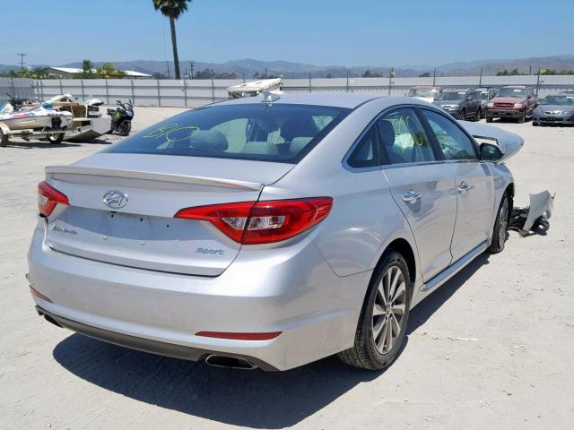 5NPE34AF5FH147434 - 2015 HYUNDAI SONATA SPO SILVER photo 4