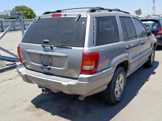 1J4GW48N4YC149584 - 2000 JEEP GRAND CHER GRAY photo 4