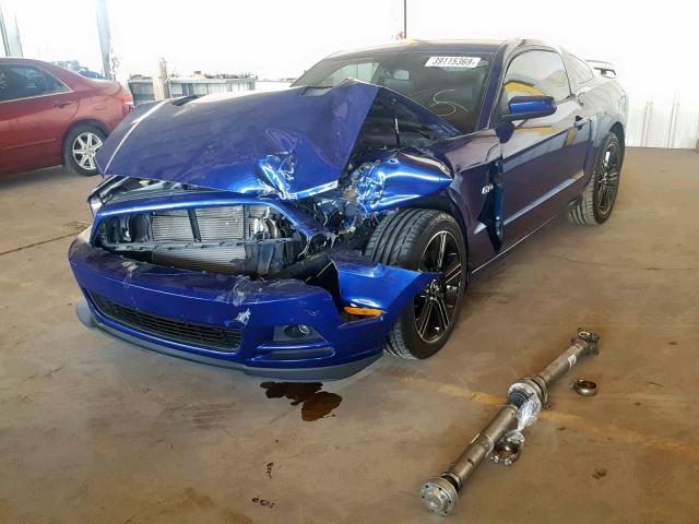 1ZVBP8CF0D5213734 - 2013 FORD MUSTANG GT BLUE photo 2