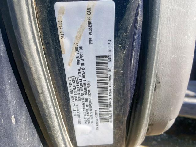 4S3BE625147209993 - 2004 SUBARU LEGACY L S BLUE photo 10