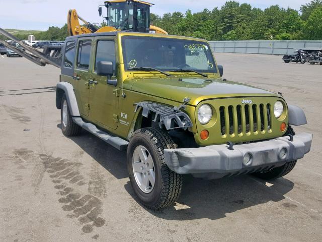 1J4GA39197L108516 - 2007 JEEP WRANGLER X GREEN photo 1