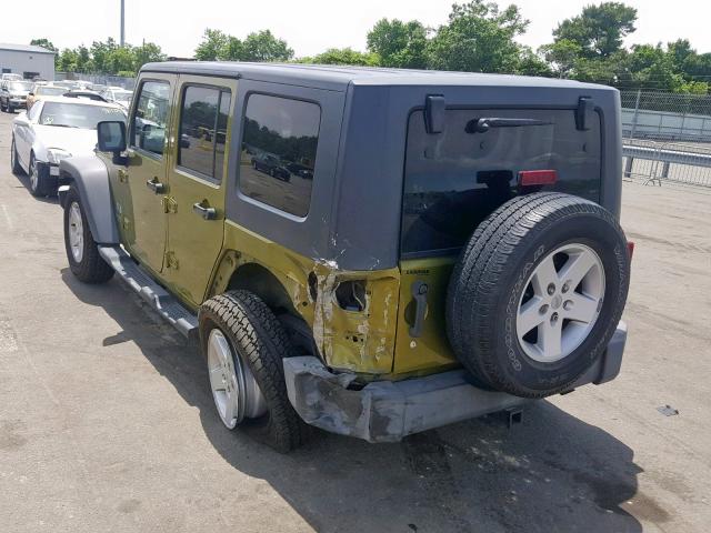 1J4GA39197L108516 - 2007 JEEP WRANGLER X GREEN photo 3