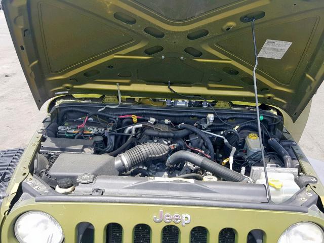 1J4GA39197L108516 - 2007 JEEP WRANGLER X GREEN photo 7