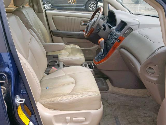 JTJHF10UX30312838 - 2003 LEXUS RX 300 BLUE photo 5