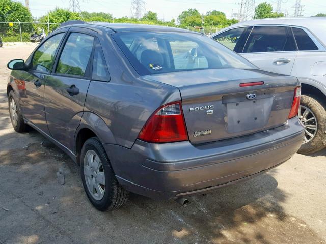 1FAHP34N37W178651 - 2007 FORD FOCUS ZX4 GRAY photo 3