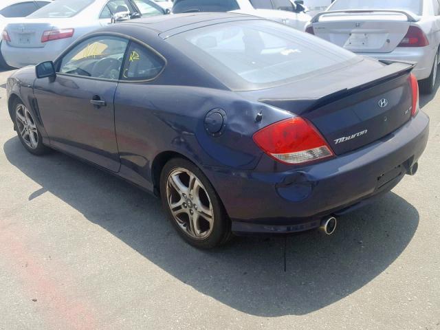 KMHHN65F15U169587 - 2005 HYUNDAI TIBURON GT BLUE photo 3