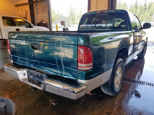 1B7GL23X9VS205421 - 1997 DODGE DAKOTA GREEN photo 4