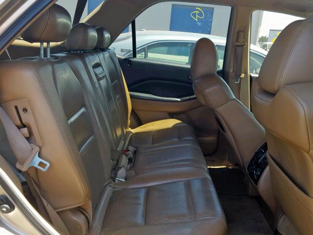 2HNYD18626H511231 - 2006 ACURA MDX TOURIN GOLD photo 6