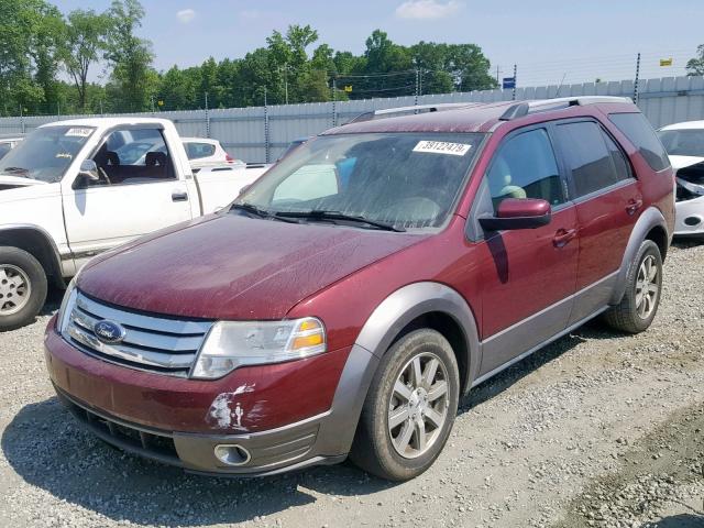 1FMDK02W68GA14416 - 2008 FORD TAURUS X S MAROON photo 2