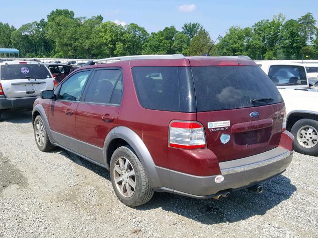 1FMDK02W68GA14416 - 2008 FORD TAURUS X S MAROON photo 3