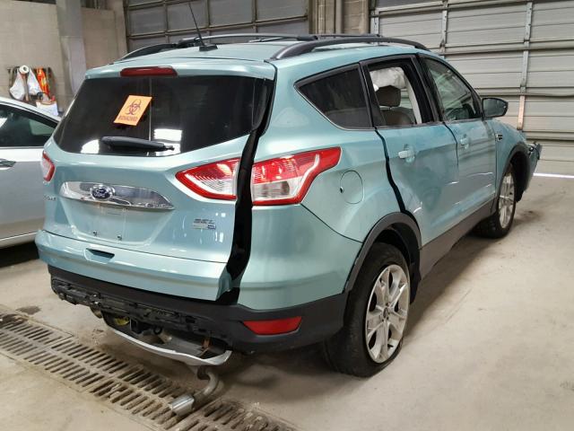 1FMCU9H90DUD42597 - 2013 FORD ESCAPE SEL TURQUOISE photo 4