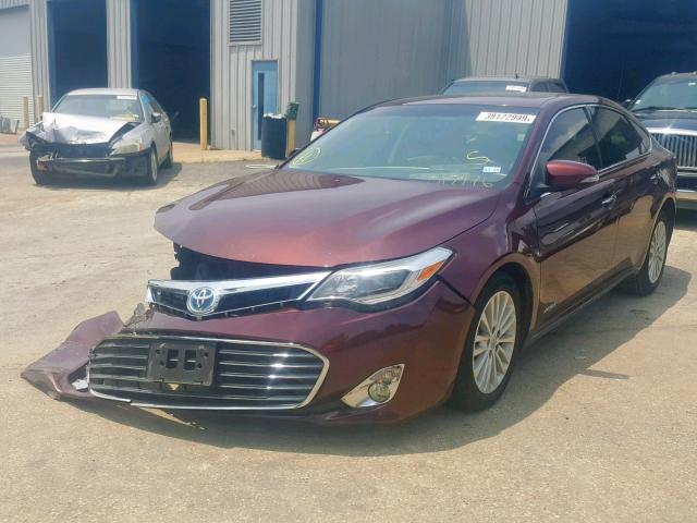 4T1BD1EB0DU017176 - 2013 TOYOTA AVALON HYB BURGUNDY photo 2