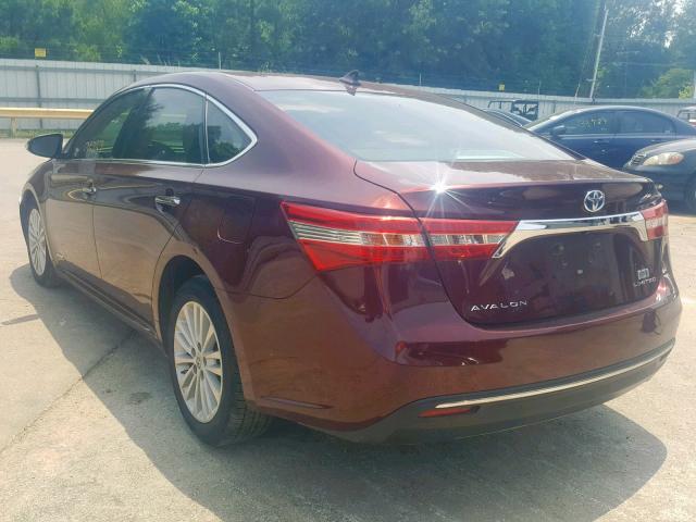 4T1BD1EB0DU017176 - 2013 TOYOTA AVALON HYB BURGUNDY photo 3