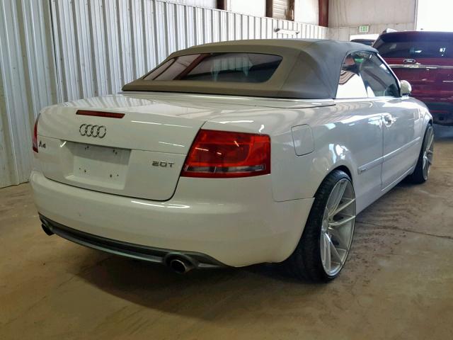 WAUAF48H69K008025 - 2009 AUDI A4 2.0T CA WHITE photo 4