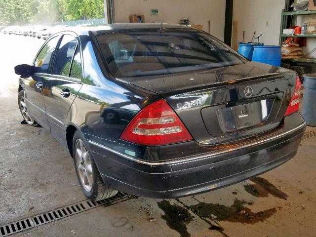 WDBRF64J41F076930 - 2001 MERCEDES-BENZ C 320 BLACK photo 3