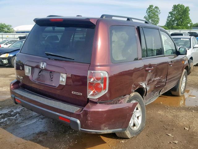 5FNYF18248B049616 - 2008 HONDA PILOT VP MAROON photo 4