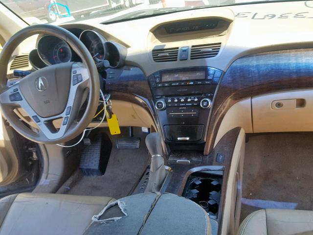 2HNYD2H27AH533673 - 2010 ACURA MDX BLACK photo 9