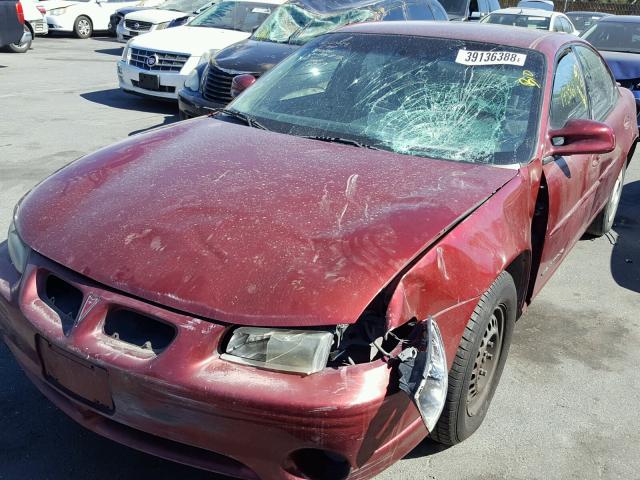 1G2WK52J71F220472 - 2001 PONTIAC GRAND PRIX RED photo 2