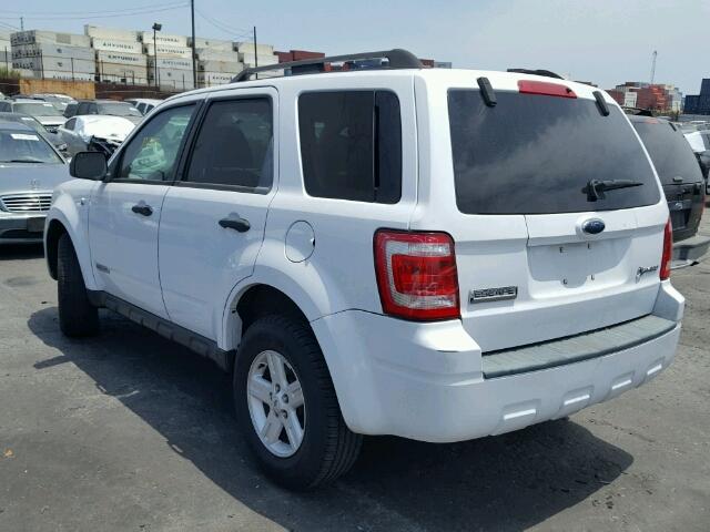 1FMCU49H38KA02208 - 2008 FORD ESCAPE HEV WHITE photo 3