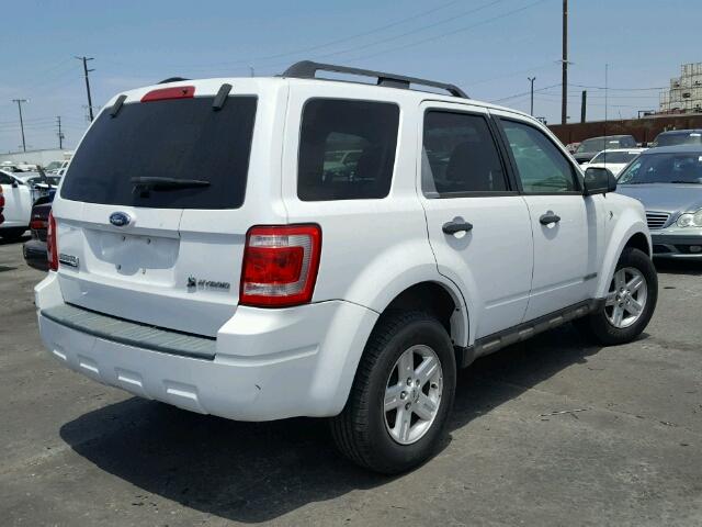 1FMCU49H38KA02208 - 2008 FORD ESCAPE HEV WHITE photo 4