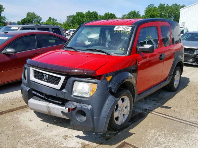 5J6YH28665L027297 - 2005 HONDA ELEMENT EX RED photo 2