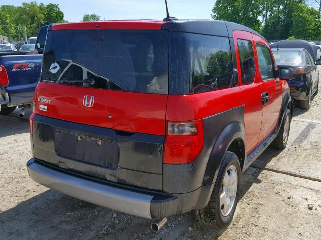 5J6YH28665L027297 - 2005 HONDA ELEMENT EX RED photo 4