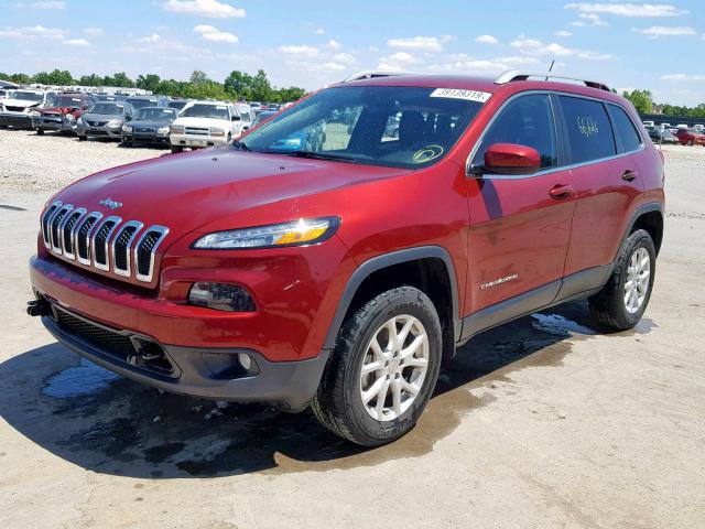 1C4PJMCSXEW122157 - 2014 JEEP CHEROKEE L MAROON photo 2