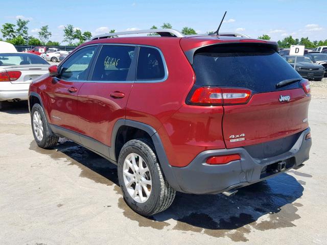 1C4PJMCSXEW122157 - 2014 JEEP CHEROKEE L MAROON photo 3