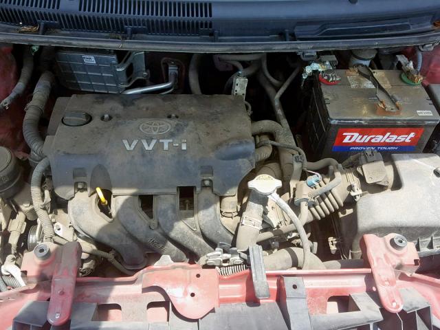 JTDBT903294050693 - 2009 TOYOTA YARIS RED photo 7