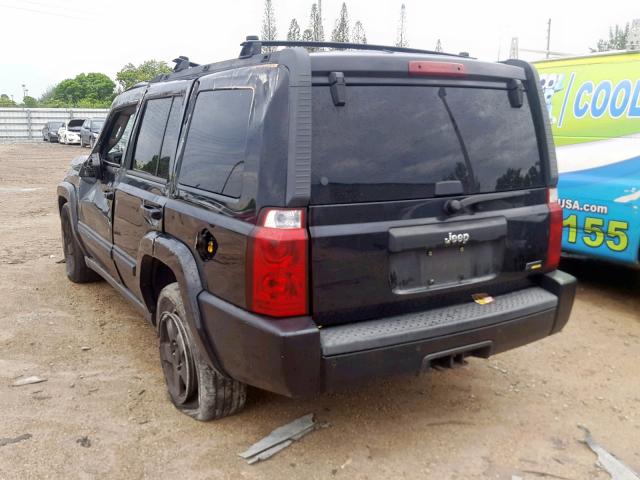 1J8HH48P77C502011 - 2007 JEEP COMMANDER BLACK photo 3