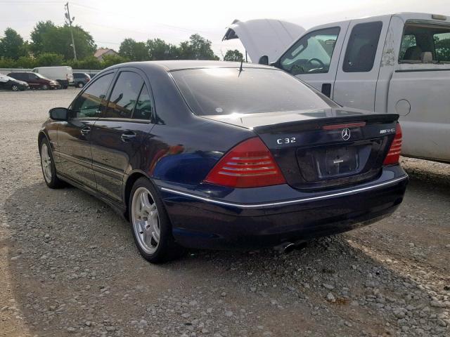 WDBRF65J42F200288 - 2002 MERCEDES-BENZ C 32 AMG K BLUE photo 3