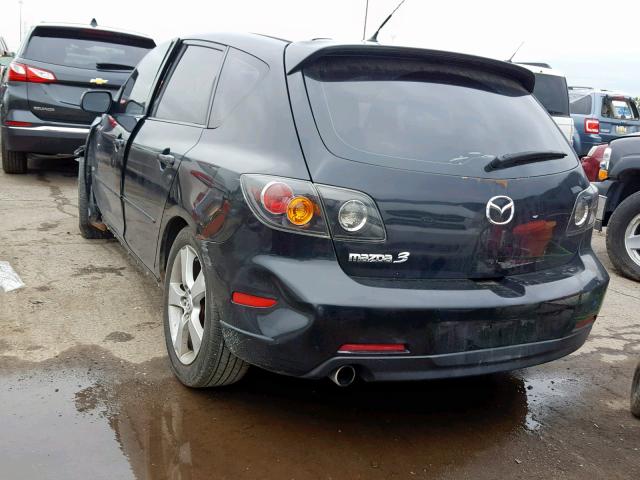 JM1BK343751288450 - 2005 MAZDA 3 HATCHBAC BLACK photo 3