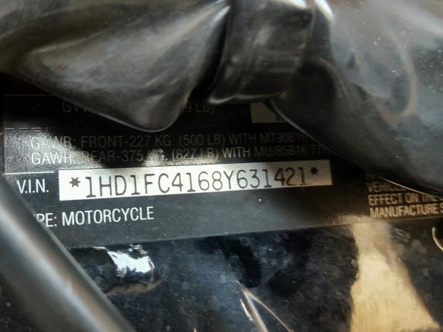 1HD1FC4168Y631421 - 2008 HARLEY-DAVIDSON FLHTCUI WHITE photo 10