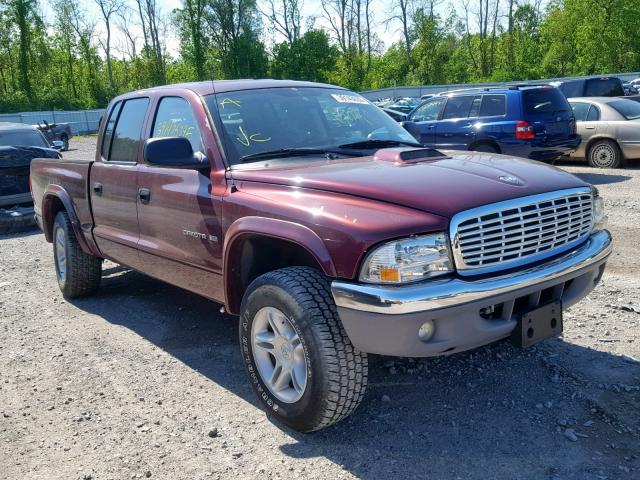 1B7HG48N22S707677 - 2002 DODGE DAKOTA QUA BURGUNDY photo 1