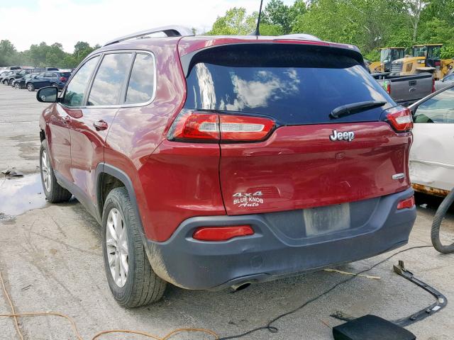 1C4PJMCB7HW611183 - 2017 JEEP CHEROKEE L MAROON photo 3