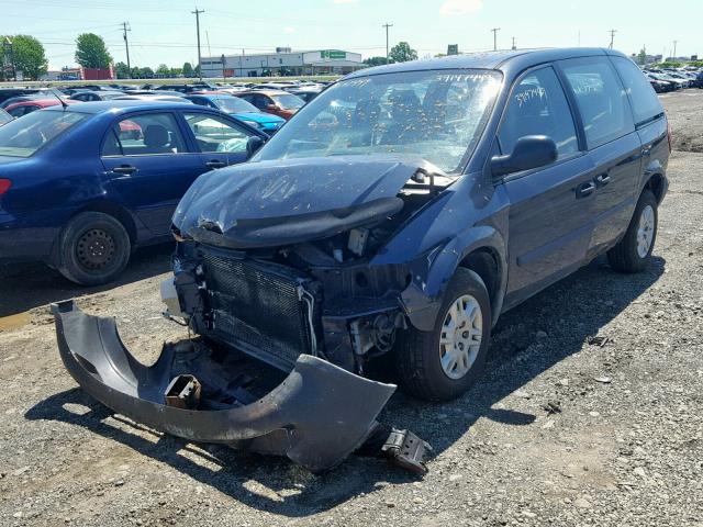 1D4GP25E57B168499 - 2007 DODGE CARAVAN SE BLUE photo 2