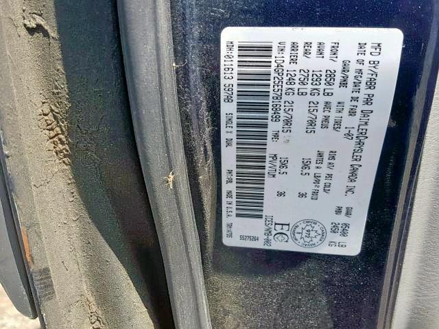 1D4GP25E57B168499 - 2007 DODGE CARAVAN SE BLUE photo 9