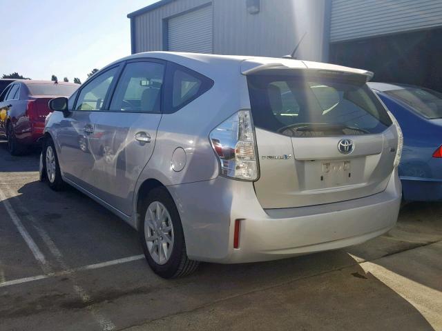 JTDZN3EU0C3186289 - 2012 TOYOTA PRIUS V SILVER photo 3