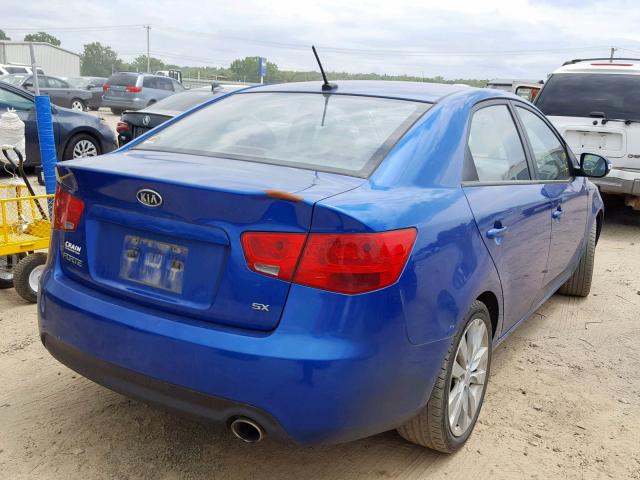 KNAFW4A33A5064589 - 2010 KIA FORTE SX BLUE photo 4