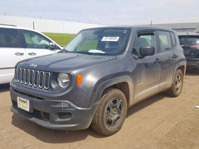 ZACCJAAH8HPG04311 - 2017 JEEP RENEGADE S GRAY photo 2