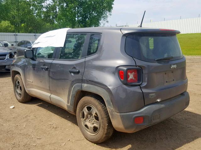 ZACCJAAH8HPG04311 - 2017 JEEP RENEGADE S GRAY photo 3